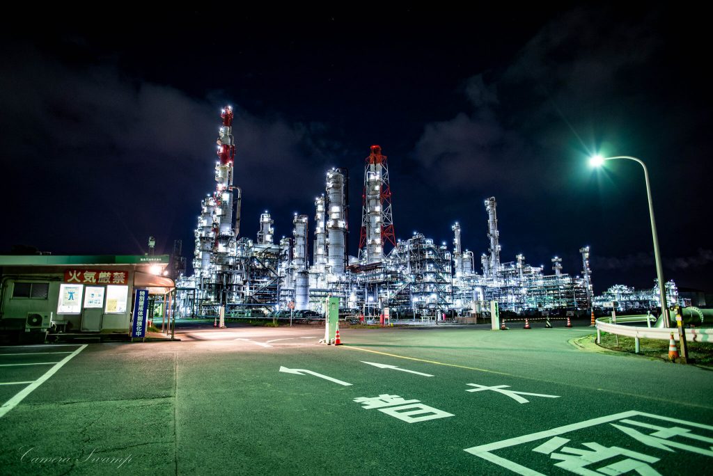 鹿島石油(株)東門 工場夜景